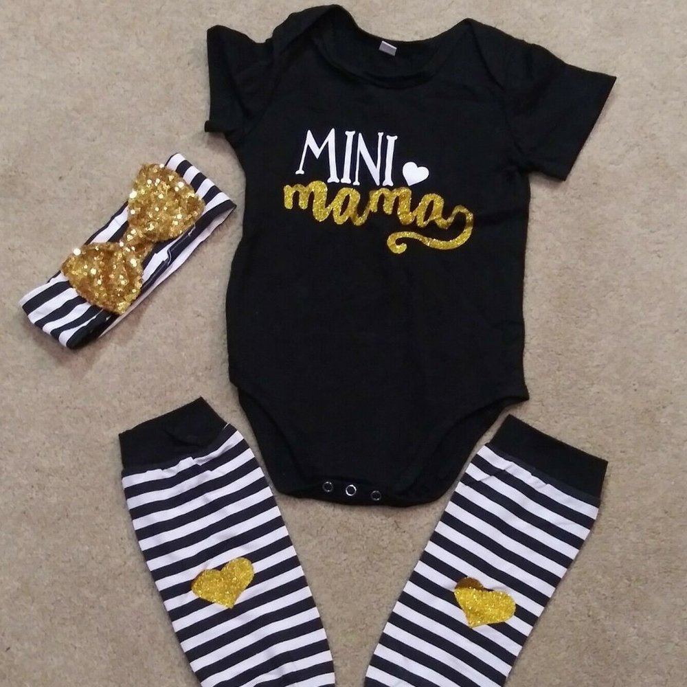 4T GIRLS 4-PC Mini Mama Bodysuit, Leg Warmers & Head Wrap, NEW Dance Set Costume